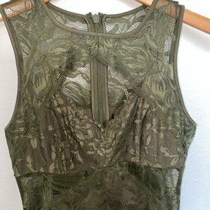 Fitted Olive Green Mini Dress